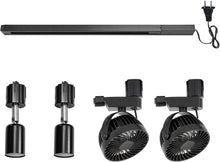 Load image into Gallery viewer, 1 Track Rail, 2 Track Lights No Bulb, 2 Track Mini Fans Easy Installation Black Plant Growing Kit