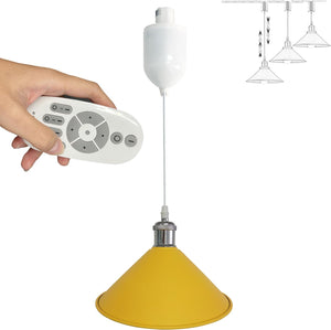 Auto Retractable Height Track Pendant Lighting 4 Ft Macaron Style Remote Control Stepless Dimming