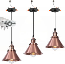 Load image into Gallery viewer, 3-Sets Recessed Pendant Light Industrial Style Adjustable Height Remote Control for Dining Room