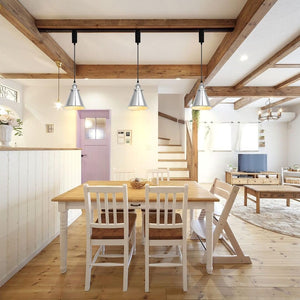 Adjusted Cable Track Lamp Silver Metal Cone Shade Modern Pendant Lighting for Kitchen