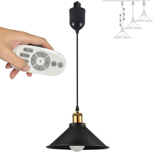 Auto Retractable Height Track Pendant Lighting 4 Ft Macaron Style Remote Control Stepless Dimming