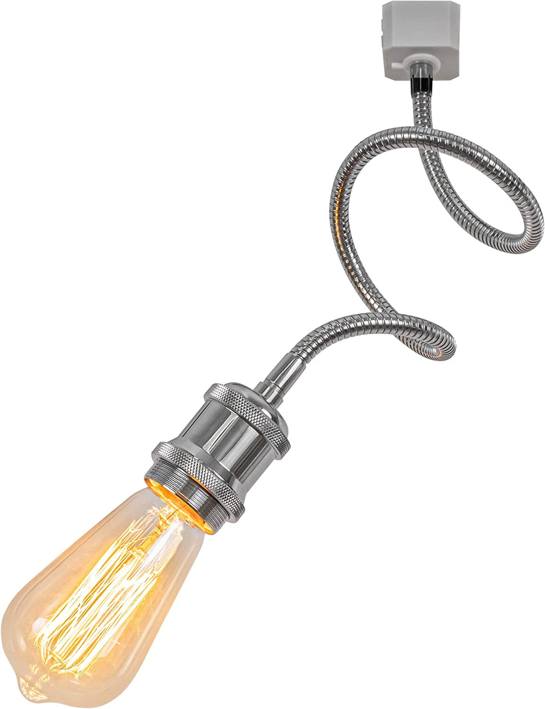 Track Light Mini E26 Base Flexibly Rotatable Light Goose Neck Silver Lamp