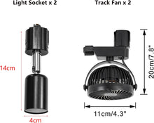 Load image into Gallery viewer, 1 Track Rail, 2 Track Lights No Bulb, 2 Track Mini Fans Easy Installation Black Plant Growing Kit
