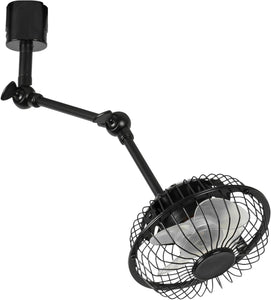 Track Mounted Ceiling Black Fan Adjustable Angle 16.1 Inches Height For Home Indoors Plants Growing