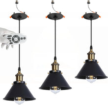 Load image into Gallery viewer, 3-Sets Recessed Pendant Light Industrial Style Adjustable Height Remote Control for Dining Room