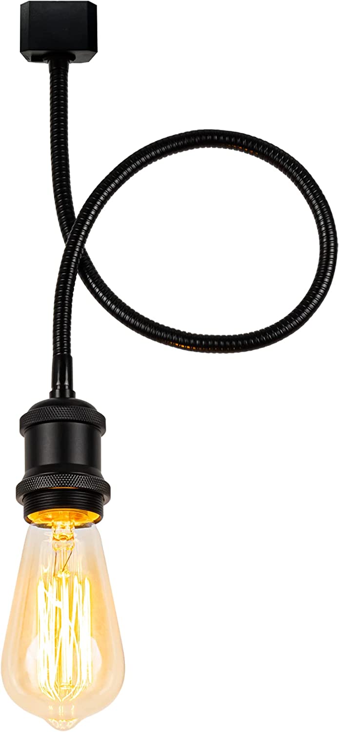 Track Light Mini E26 Base Flexibly Rotatable Light Goose Neck Black Lamp