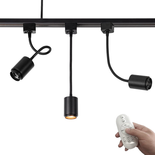 Adjust Light Angle Black/White Mini Track Mount 7W LED Spotlight Stepless Dimming Remote Control