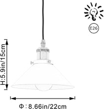 Load image into Gallery viewer, Industrial Pulley Pendant Lamp with 15ft &amp; 20ft Plug-in Cord Dimmer Smart Led Bulb Iron Cone Shade
