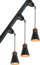 Load image into Gallery viewer, Slope Position Roof Track Light Walnut Base Black Metal Shade Adjusted Cord Vintage Design