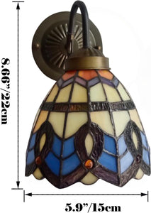Battery Operated Wall Lights with Glass shade Set of 2 Wall Lighting Fixture for Vanity Desk Bedside