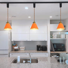 Load image into Gallery viewer, Modern Track Lamp Orange Lampshade Gold E26 Base with Switch Adjusted Cord Track Pendant Light