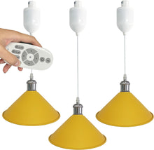 Load image into Gallery viewer, Auto Retractable Height Track Pendant Lighting 4 Ft Macaron Style Remote Control Stepless Dimming