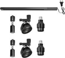 Load image into Gallery viewer, 1 Track Rail, 2 Track Lights With Full Spectrum Bulbs, 2 Track Mini Fans Black Plant Growing Kit