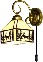 Load image into Gallery viewer, Wall lamp E26 1-Light Plug-in Bulb not Included Wall Sconce Glass Shade 6 Foot Black Cord