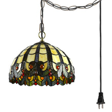 Load image into Gallery viewer, Hanging Pendant Light no Wiring Needed Butterfly Shape Baroque Style Colorful Chandelier Iron Cord