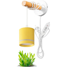 Load image into Gallery viewer, Hanging Wall Sconce Wooden Handle Macaron Style with Timer Cord Idea for Indoor Plant Grow Light