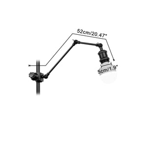 Black Metal Fixing To Vertical Attachments Adjusted Arm Clamp Lamp Remote Dimmable Battery Bulb