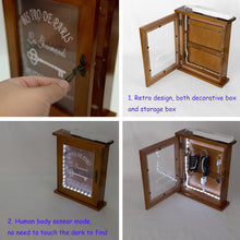 Load image into Gallery viewer, Vintage Design Entry Key Holder Idea Wall Storage Decoration Rechargeable Human Motion Sensor Light Creative Hanging Key Rack