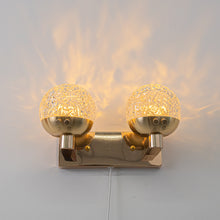Load image into Gallery viewer, Yequandec Touch Switch Hook Type Dimmable USB Cable Double Wall Sconce Flow Rotating Light Modern Design Brass Crystal Lampshade