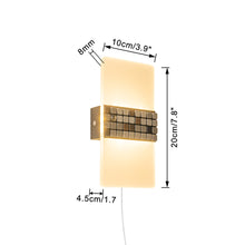 Load image into Gallery viewer, White Acrylic with Colorful Mosaic Stone Handmade Corded Wall Sconce Modern Design For Bedside Store Office