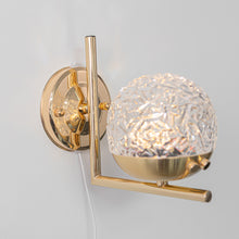 Load image into Gallery viewer, Yequandec 5W Touch Switch Hook Type Dimmable Wall Sconce Flow Rotating Light Modern Design Brass Crystal Lampshade