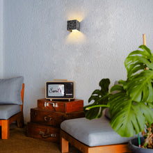Load image into Gallery viewer, Black &amp; Silver Glass Diamond Square Remote Control Battery Lamp No Wire Required