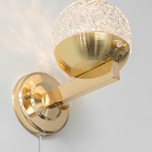 Load image into Gallery viewer, Yequandec USB Cable Touch Switch Hook Type Dimmable Wall Sconce Flow Rotating Light Modern Design Brass Crystal Lampshade