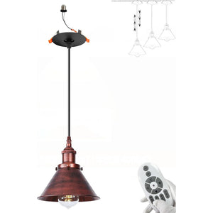 Recessed Mounted Pendant Light Industrial Style Adjustable Height Remote Control for Dining Room