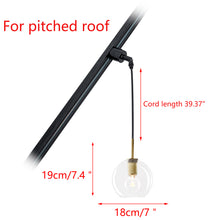 Load image into Gallery viewer, Sloped Position Track Light Fixture E26 Base Clear Glass Lampshade Modern Design Hanging Lamp Inclined Roof