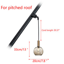 Load image into Gallery viewer, Glass Amber Lampshade Sloped Position Track Light Fixture E26 Base Modern Design Hanging Lamp Inclined Roof