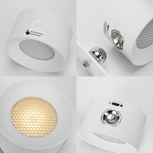 Clip-on Touch Switch Rechargeable Dimmable Spotlight Removable Magnetic 360° Rotating White/Black