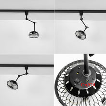Load image into Gallery viewer, Track Mounted Ceiling Black Fan Adjustable Angle 16.1 Inches Height For Home Indoors Plants Growing