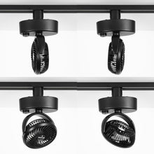 Load image into Gallery viewer, 2 Track Lights with Full Spectrum Bulbs, 2 Adjustable Wind Speed Track Mini Fans Plant Growing Kit