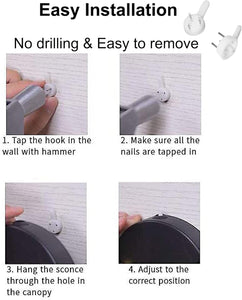 Battery Operated Wall Lights with Glass shade Set of 2 Wall Lighting Fixture for Vanity Desk Bedside