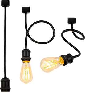 Track Light Mini E26 Base Flexibly Rotatable Light Goose Neck Black Lamp