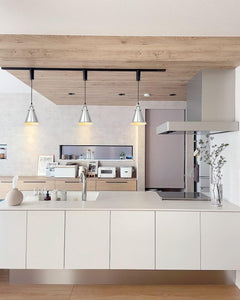 Adjusted Cable Track Lamp Silver Metal Cone Shade Modern Pendant Lighting for Kitchen