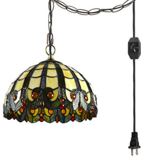 Load image into Gallery viewer, Hanging Pendant Light no Wiring Needed Butterfly Shape Baroque Style Colorful Chandelier Iron Cord