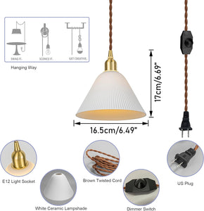 White Pendant Light Custom Wire Light Dimmer Switch Cord Modern Design for Kitchen Sink Bedroom
