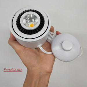 Remote Dimmable 7W LED Barrel Type 5.9ft On/Off Foot Pedal Switch Cord Wall Spotlight White
