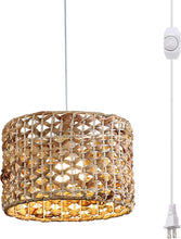 Load image into Gallery viewer, Hanging Ceiling Lamp Twine Natural Rattan Lampshade Pendant Light with Dimmable Rope Cord