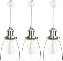 Load image into Gallery viewer, Track Light Cone Clear Glass Lampshade E26 Socket Vintage Design Track Mount Pendant Lighting