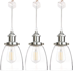Track Light Cone Clear Glass Lampshade E26 Socket Vintage Design Track Mount Pendant Lighting