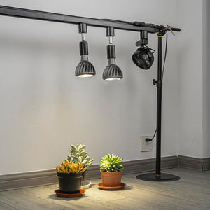 1 Track Rail, 2 Track Lights No Bulb, 2 Track Mini Fans Easy Installation Black Plant Growing Kit