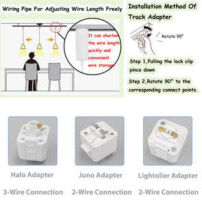 White Or Black Metal Lampshade Track Light Adjusted Cord E12 Base Modern Track Lamp Customizable