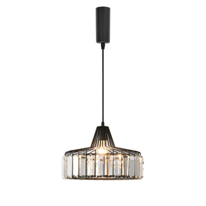 Wired Track Pendant Lights Freely Adjusted Length Crystal Shade Loft Kitchen Sink Lamp Modern Design Dia 25cm