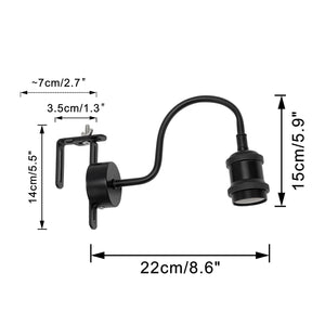 Retro Design Bedside Lamp Rechargeable Battery Remote Timer Dimming Bulb Gooseneck Stem Black