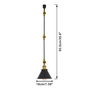 Adjustable Angle Direction Track Lamp E26 Base Vintage Copper With Black Shade Clashing Colors Metal Tracking Light