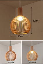 Load image into Gallery viewer, Ceiling Spotlights Remodel Droplight Wooden Shade Modern Design Hanging Light Conversion Kit For E26 Ceiling Lamp