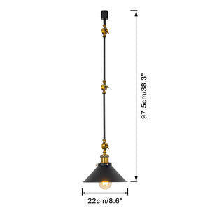 Adjustable Angle Direction Track Lamp E26 Base Vintage Copper With Black Cone Shade Clashing Colors Metal Tracking Light