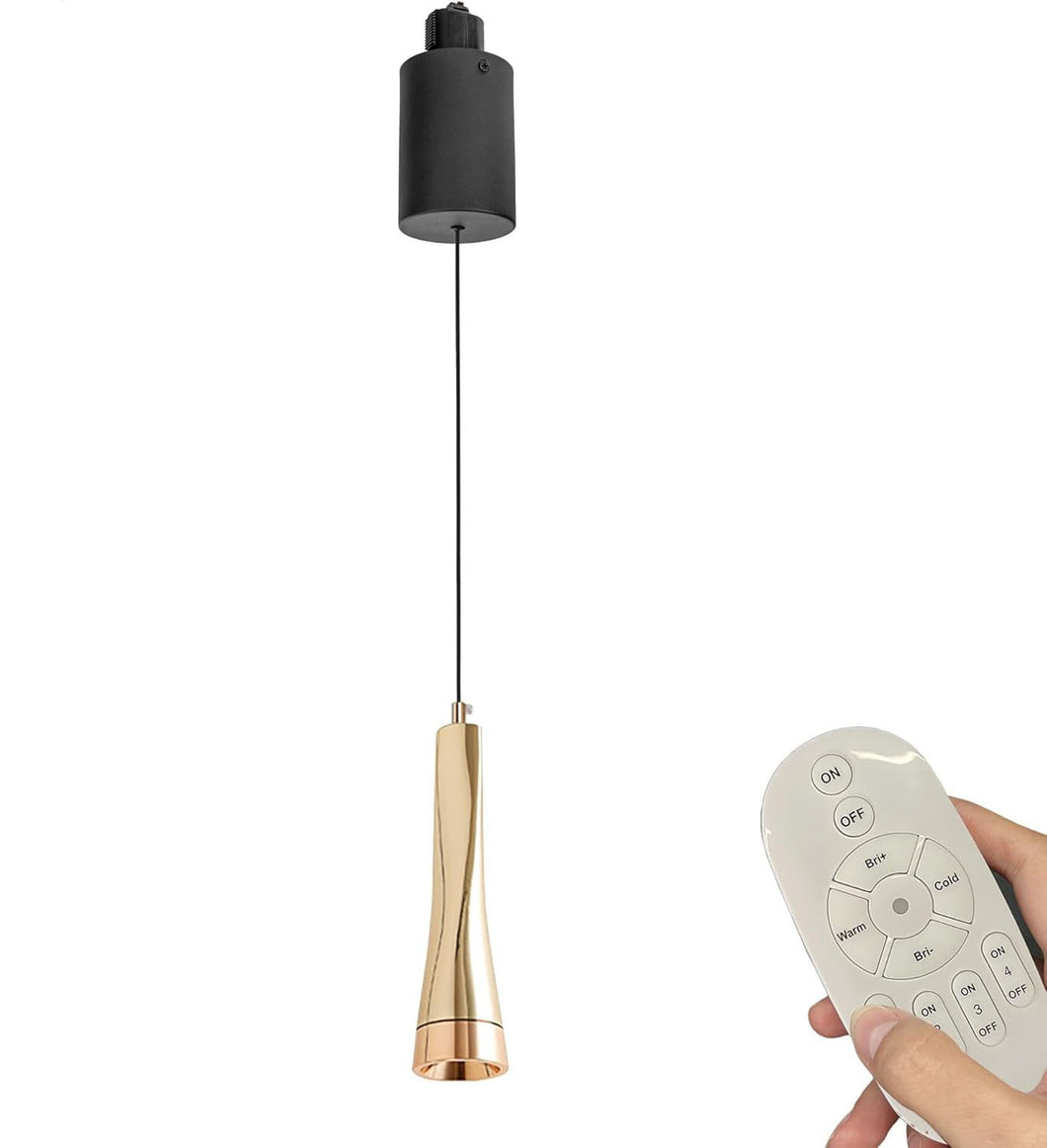 1-Light Track Pendant Light Remote Control with Dimmable Smart Led Light Adjustable Length for Decor